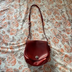 Vintage Coach Companion Crossbody in Red